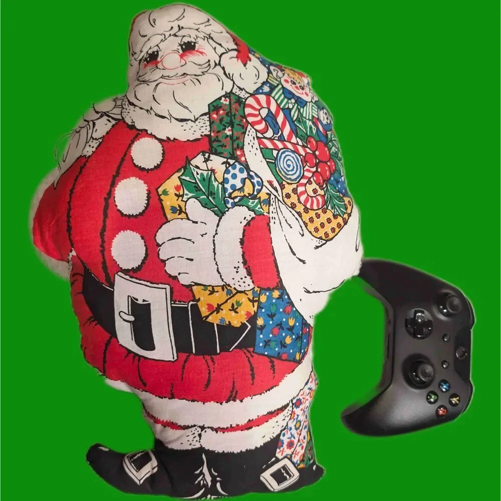 Santa Claus Y2K Vintage Handmade Stuffed Christmas Throw Pillow